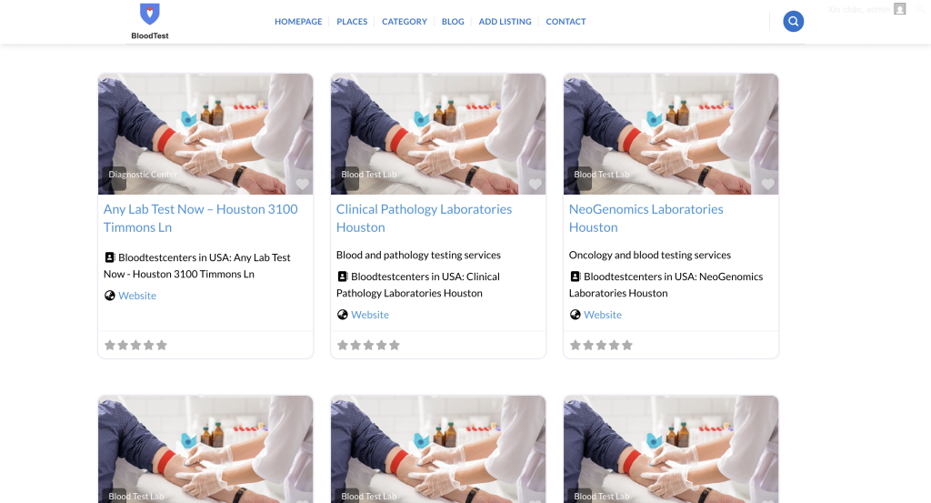 find blood test centers in Houston TX